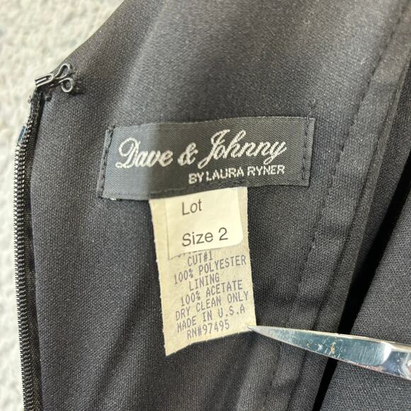 Y2k Dave Johnny Dress Sz 2 Sexy Formal Gown Witchy Ruched Rhinestone Low Back - Picture 3 of 10